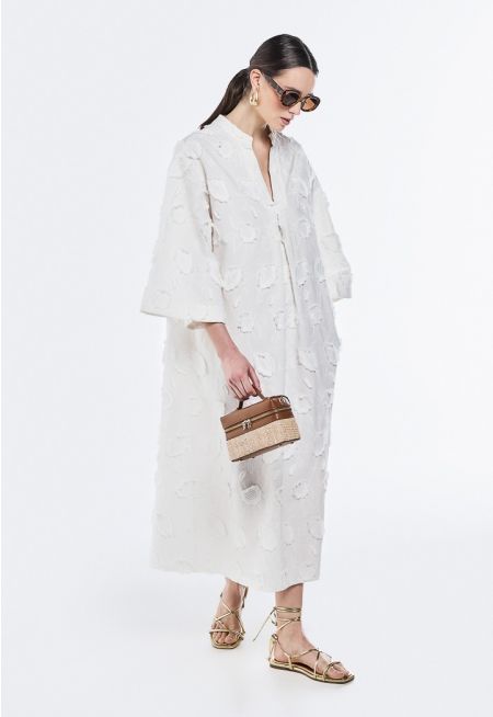 Textured Floral Embroidered Dress