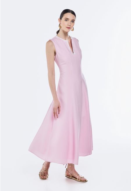 Sleeveless Lace Embellished Dress