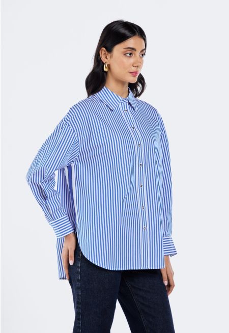 Striped Shirt in Cotton Poplin