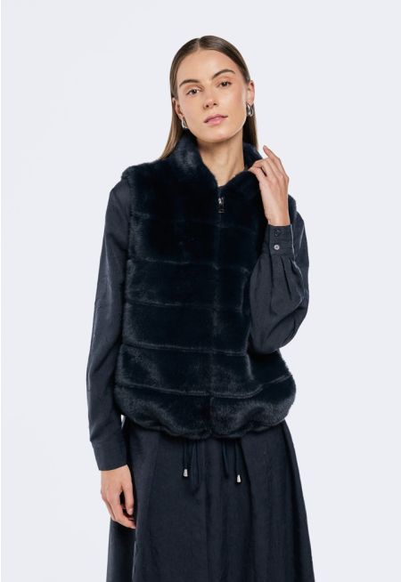 Faux Fur Puffer Vest