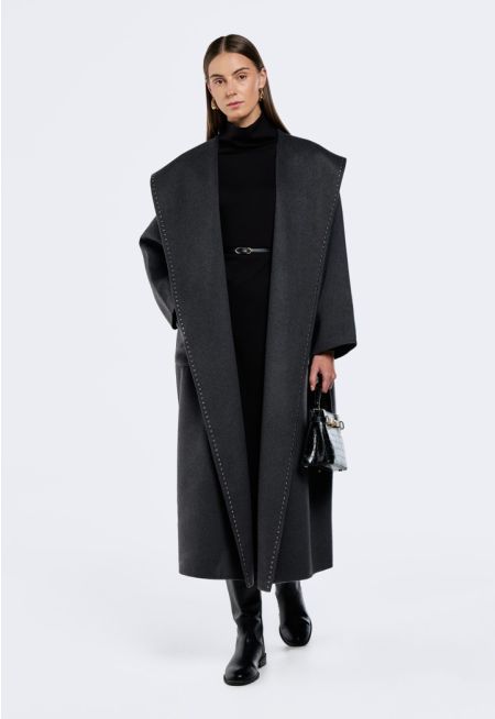 Studded Wool Overcoat