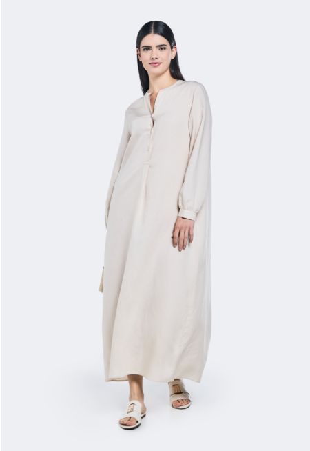 V-Neck Linen Dress