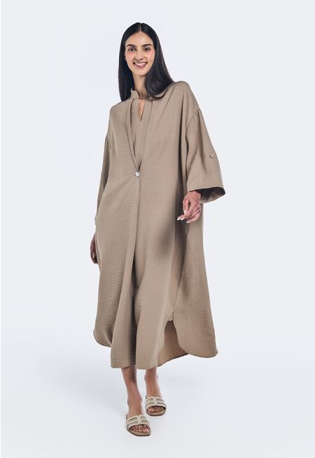 Crinkled Oversized Drop Shoulder Dress