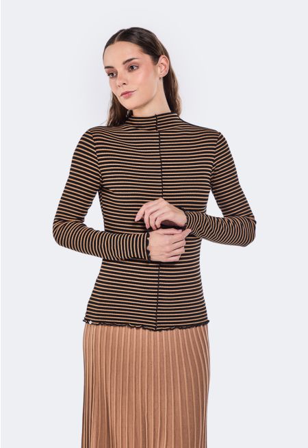 Contrast Striped Knitted Top