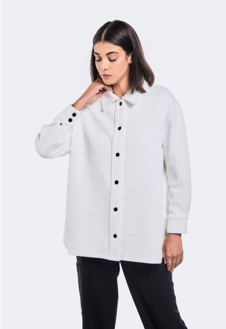 Textured Jacquard Shirt Jacket