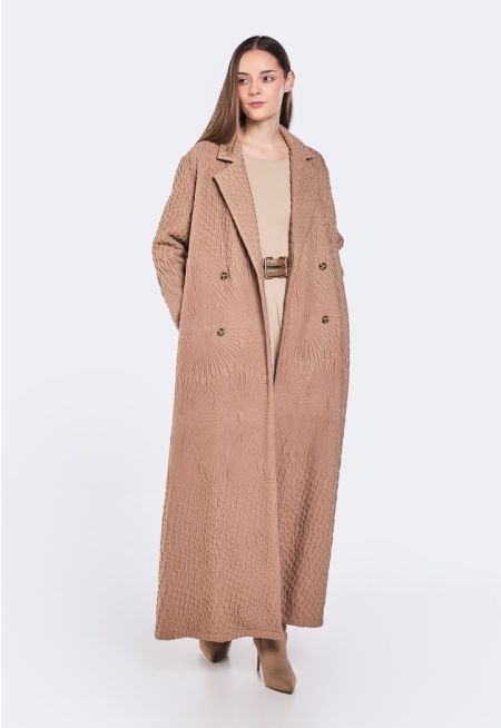 Jacquard Double Breasted Abaya