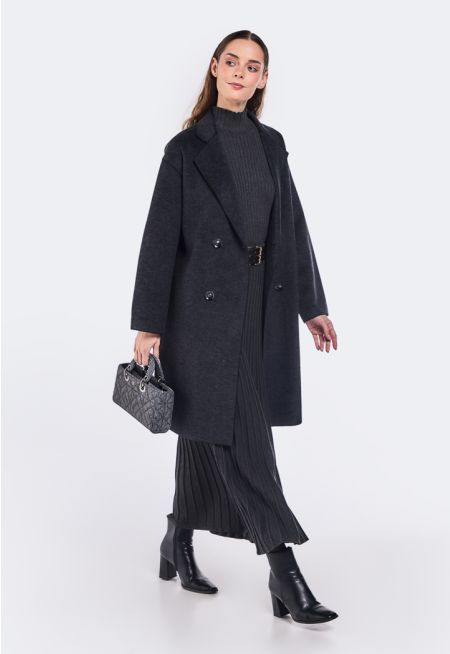 Double Breasted Belted Overcoat