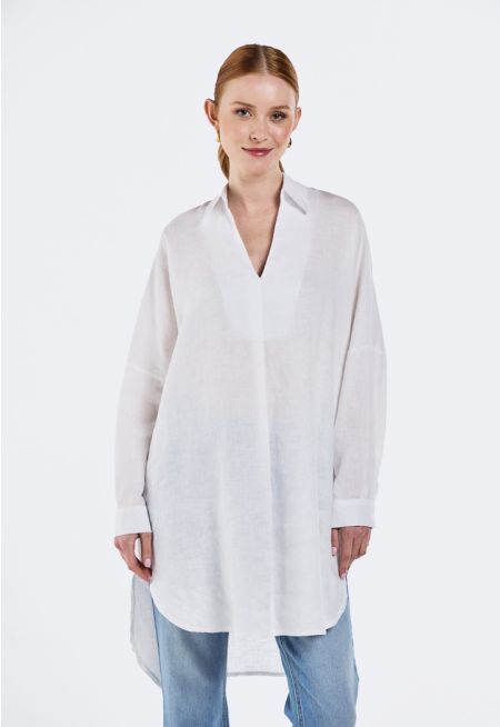 High Low Linen Tunic