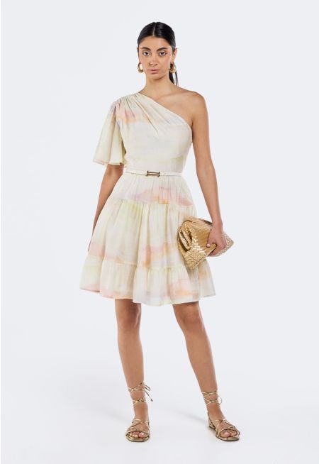 One-Shoulder Tiered Dress