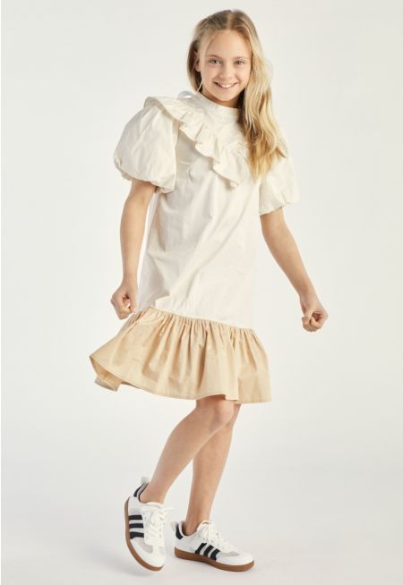 Ruffled Contrast Dress