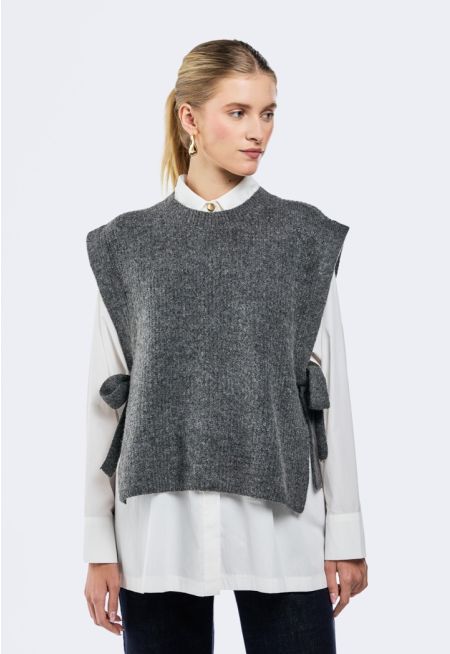 Side Tie Knitted Vest