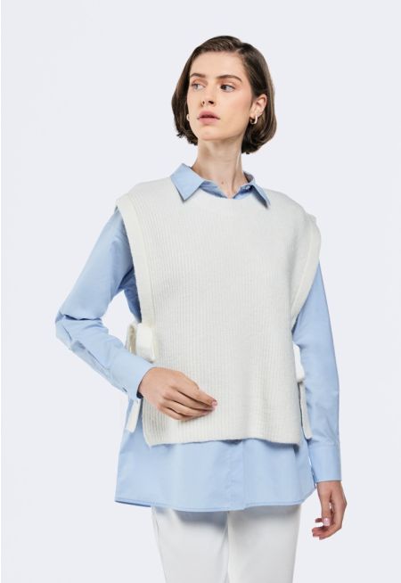 Side Tie Knitted Vest