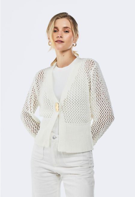 Solid Crochet Cardigan