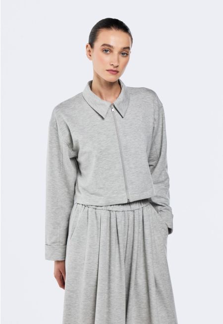 Cropped Zip-Up Jacket