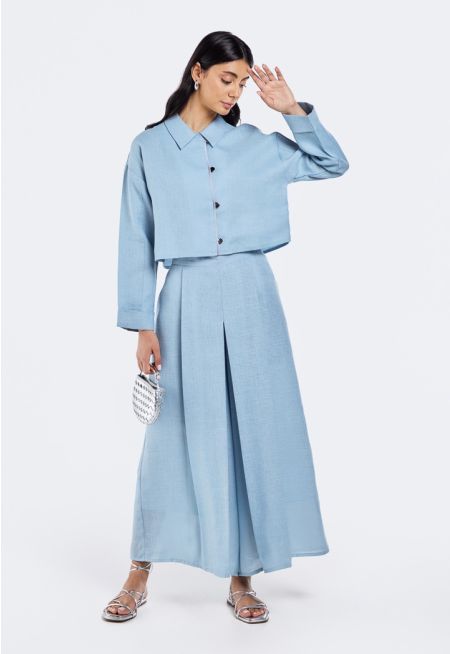 Shirt and Wide Trousers Set (2PCS)