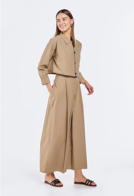 Solid Shirt and Pants Set (2PCS)