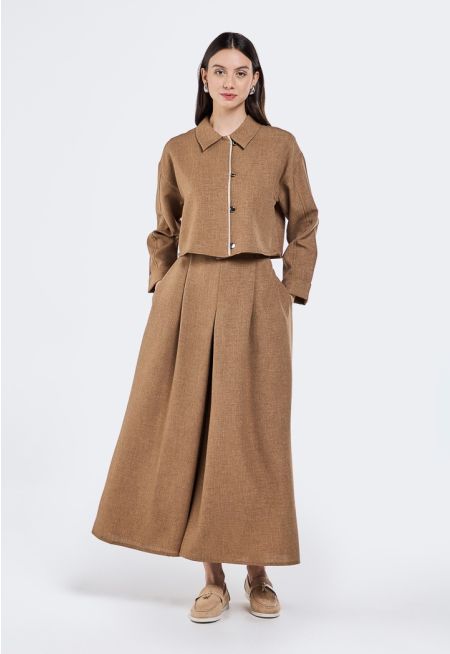 Shirt and Wide Trousers Set (2PCS)