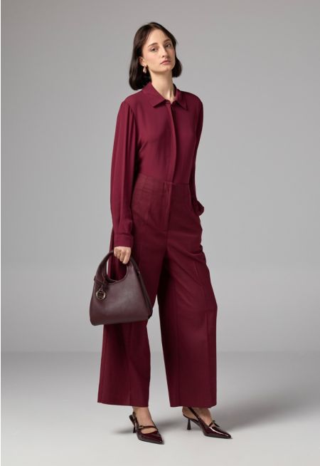 Basic Straight Wide Leg Trousers