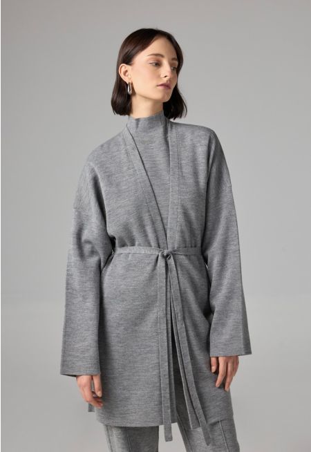 Long Sleeves Knitted Belted Cardigan