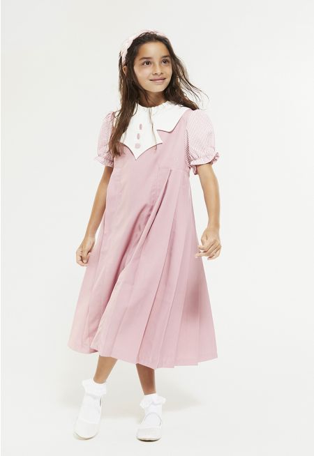 Dramatic Collar School Dress
