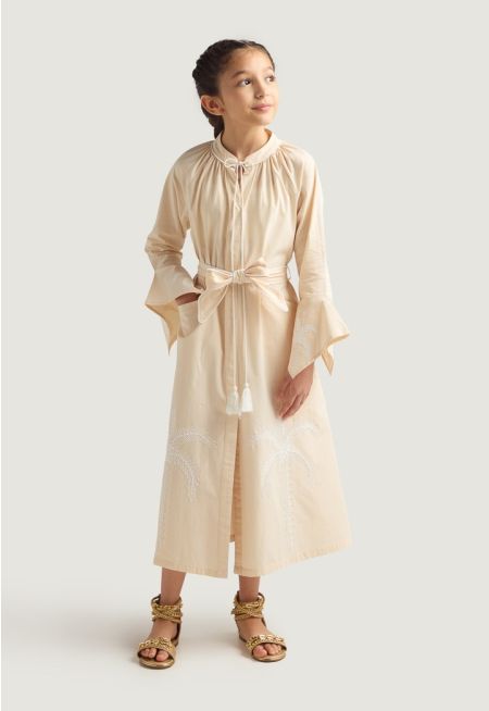 Palms Embroidered Dress