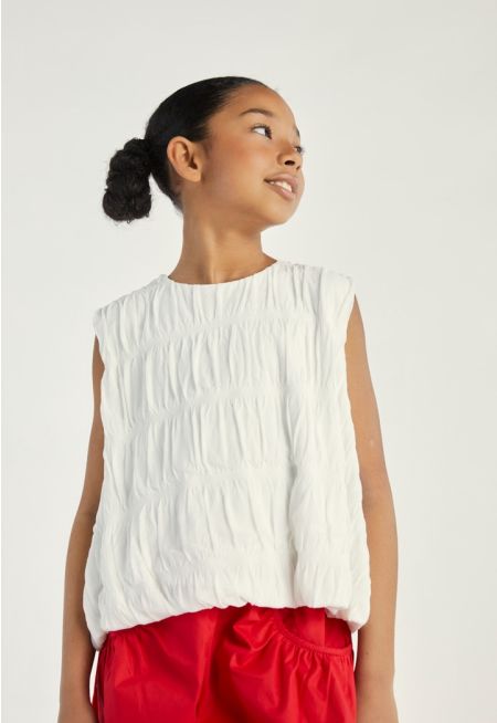 Sleeveless Textured Top