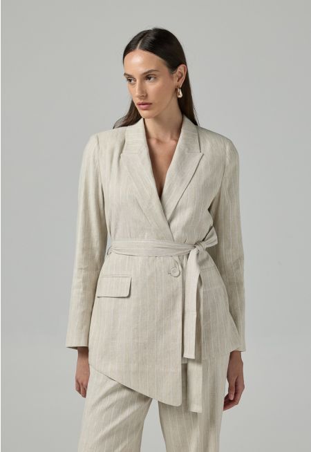 Striped Smart Casual Blazer