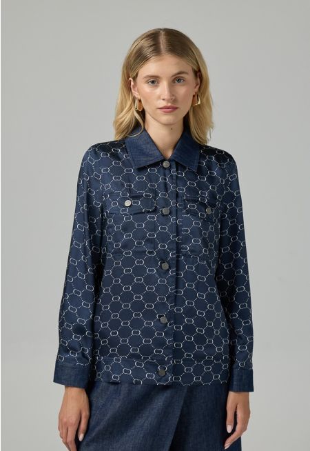 Front Flap Pockets Monogram Jacket