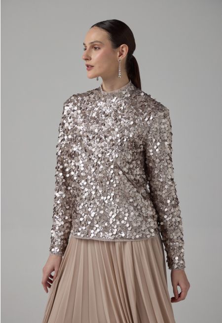 Sequin Long Sleeve Blouse 