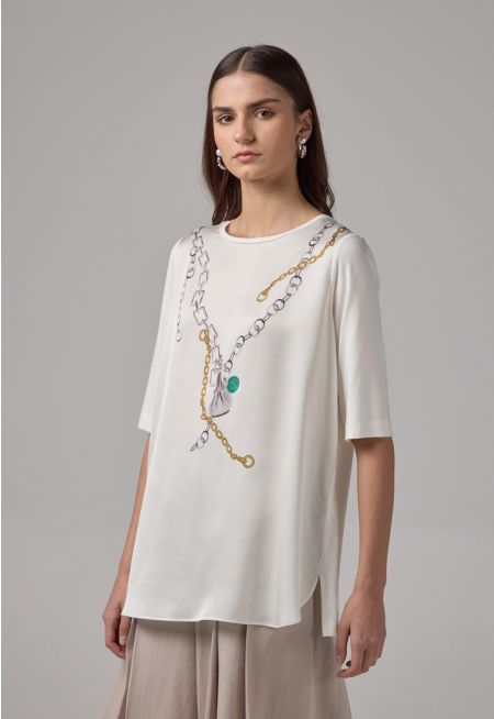 Chain Print Short Sleeve T-Shirt
