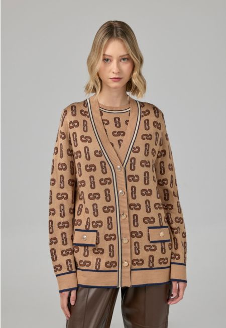 Monogram Knitted Cardigan
