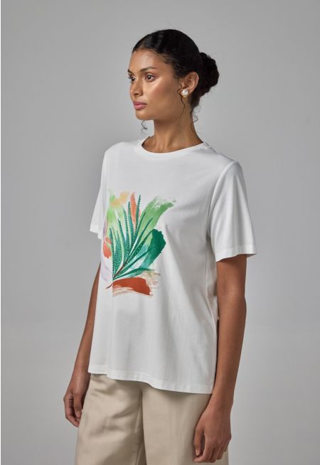 Printed Motif Short Sleeve T-Shirt