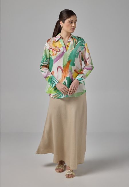 A-Line Linen Basic Skirt