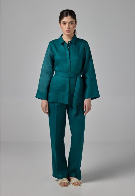 Elasticated Waist Linen Trousers