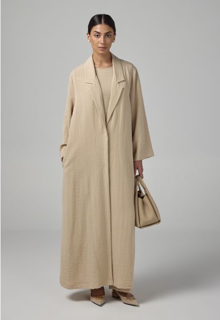 Single Breasted Crinkled Abaya