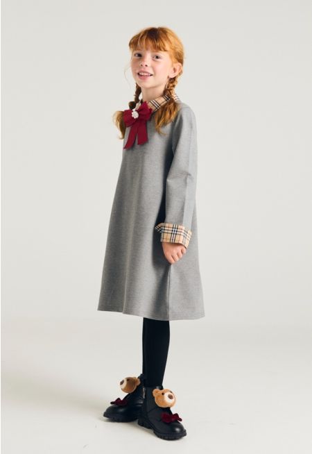 Checkered Details Dress