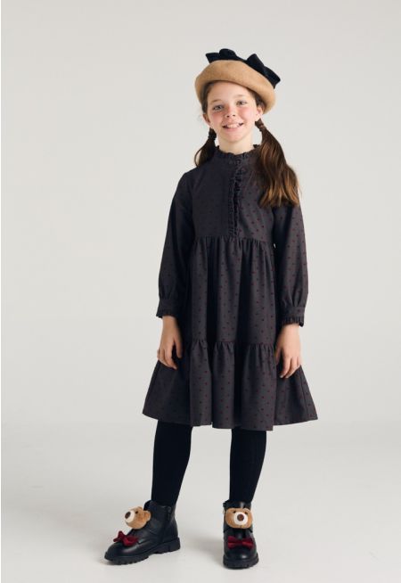 Heart Dots Tiered Dress