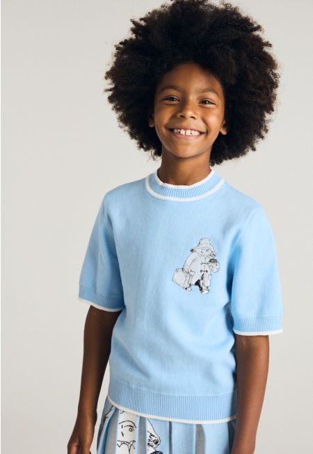 Embroidered Knitted T Shirt