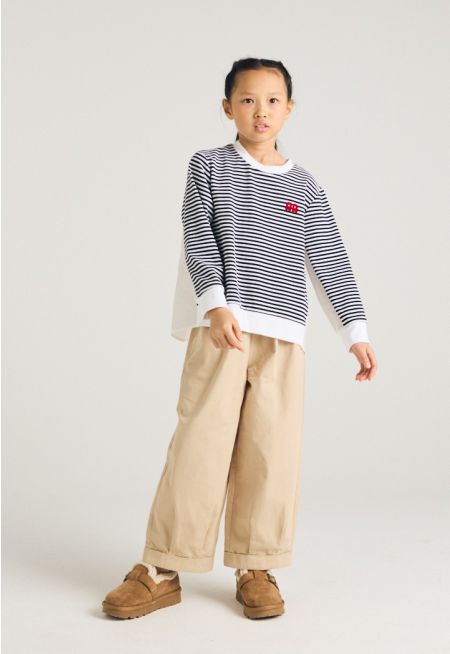 Solid Stright Leg Trousers