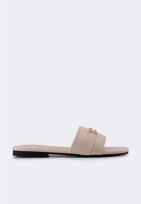 Solid PU Leather Flats