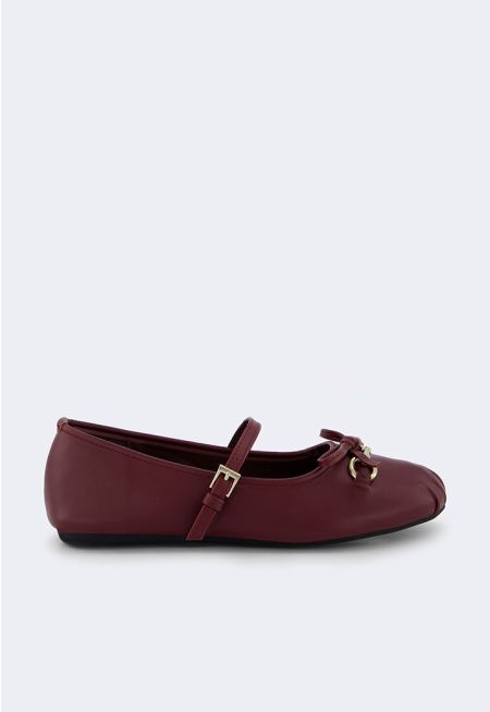Flat PU Leather Ballerinas