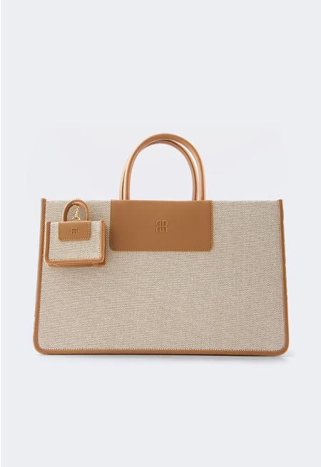 Top Handle Canvas Tote Bag