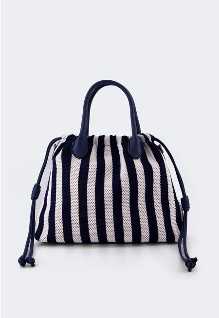 Striped Net Tote Bag