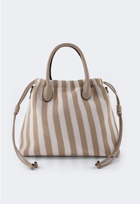 Striped Net Tote Bag