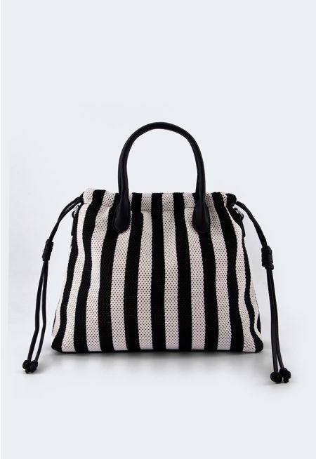 Striped Net Tote Bag
