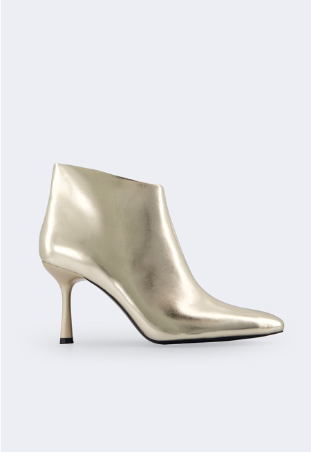 Heeled Metallic Ankle Boots