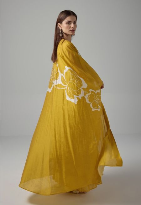 Floral Printed Oversize Maxi Abaya