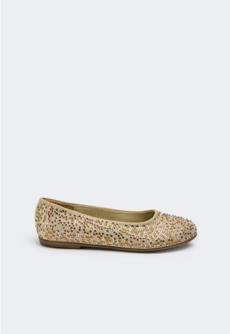 Crystal Embellished Flat Ballerina