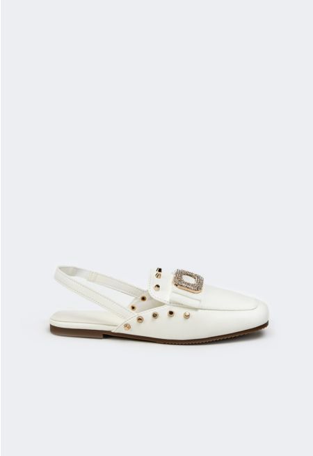 Studded Crystal Embellished Mules