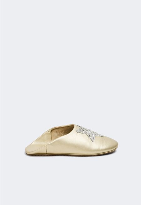 Star Embellished Flat Mules